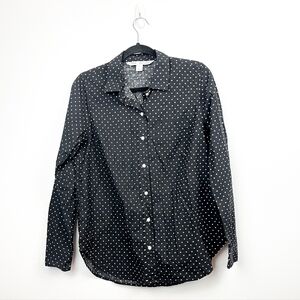 Old Navy Black and White Polka Dot Button-Up Shirt